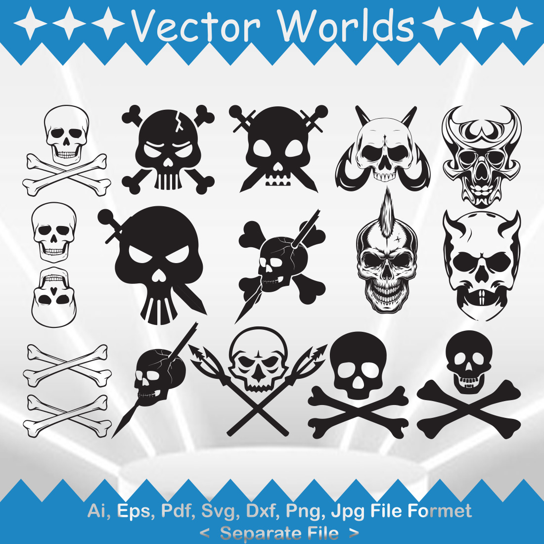 Skull Killer SVG Vector Design preview image.