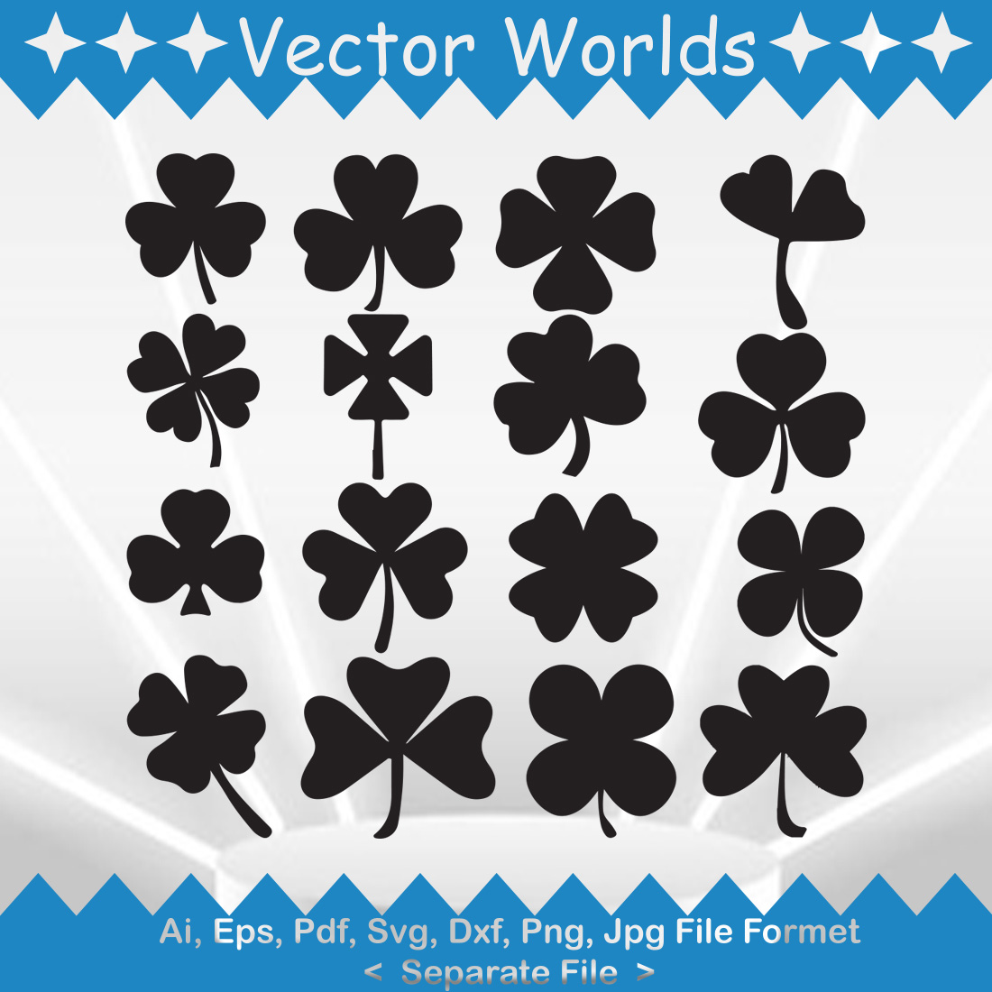 Shamrock SVG Vector Design preview image.