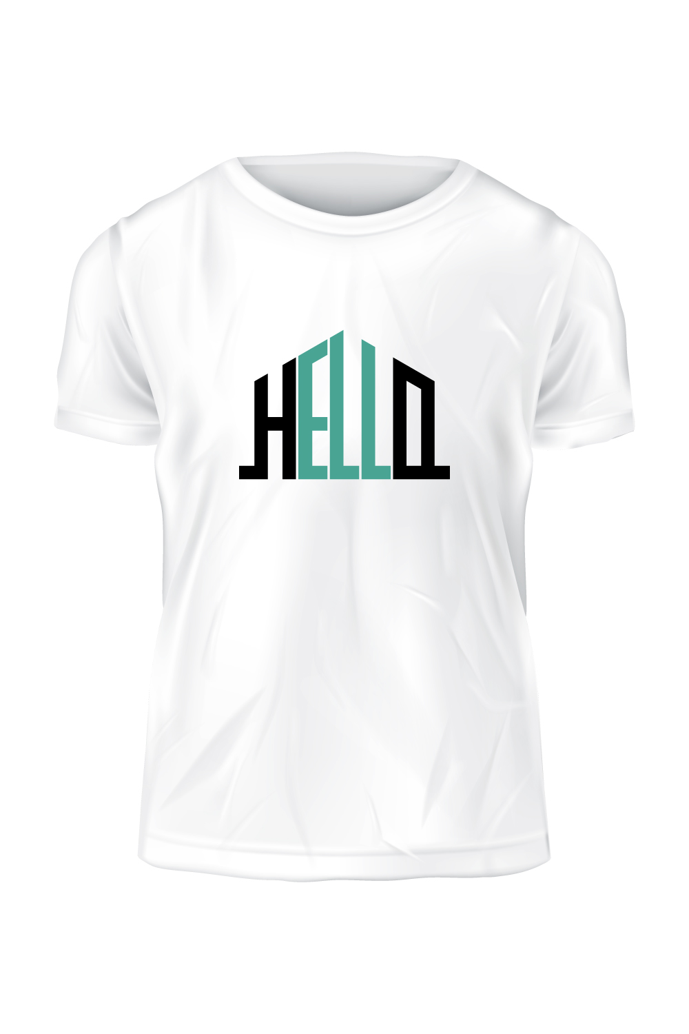 HELLO Logo and t-shirt design pinterest preview image.