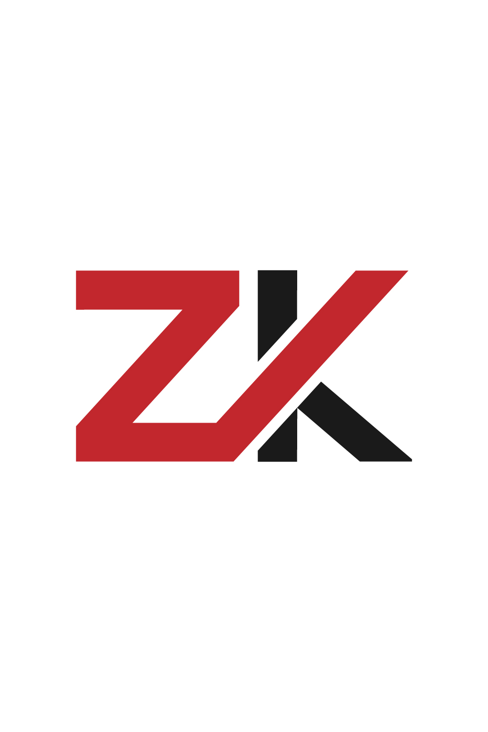 ZK logo design pinterest preview image.