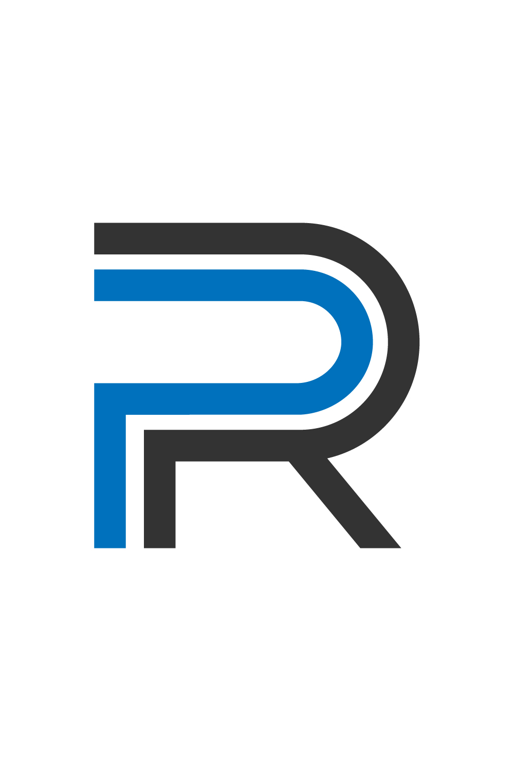 PR logo design pinterest preview image.