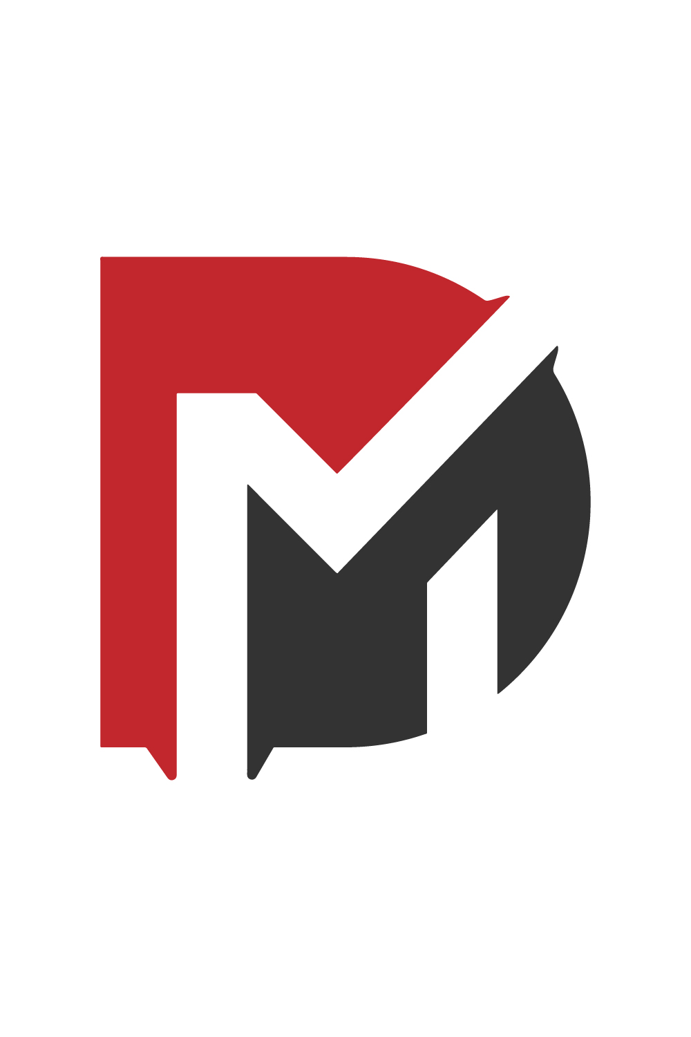 DM logo Design pinterest preview image.