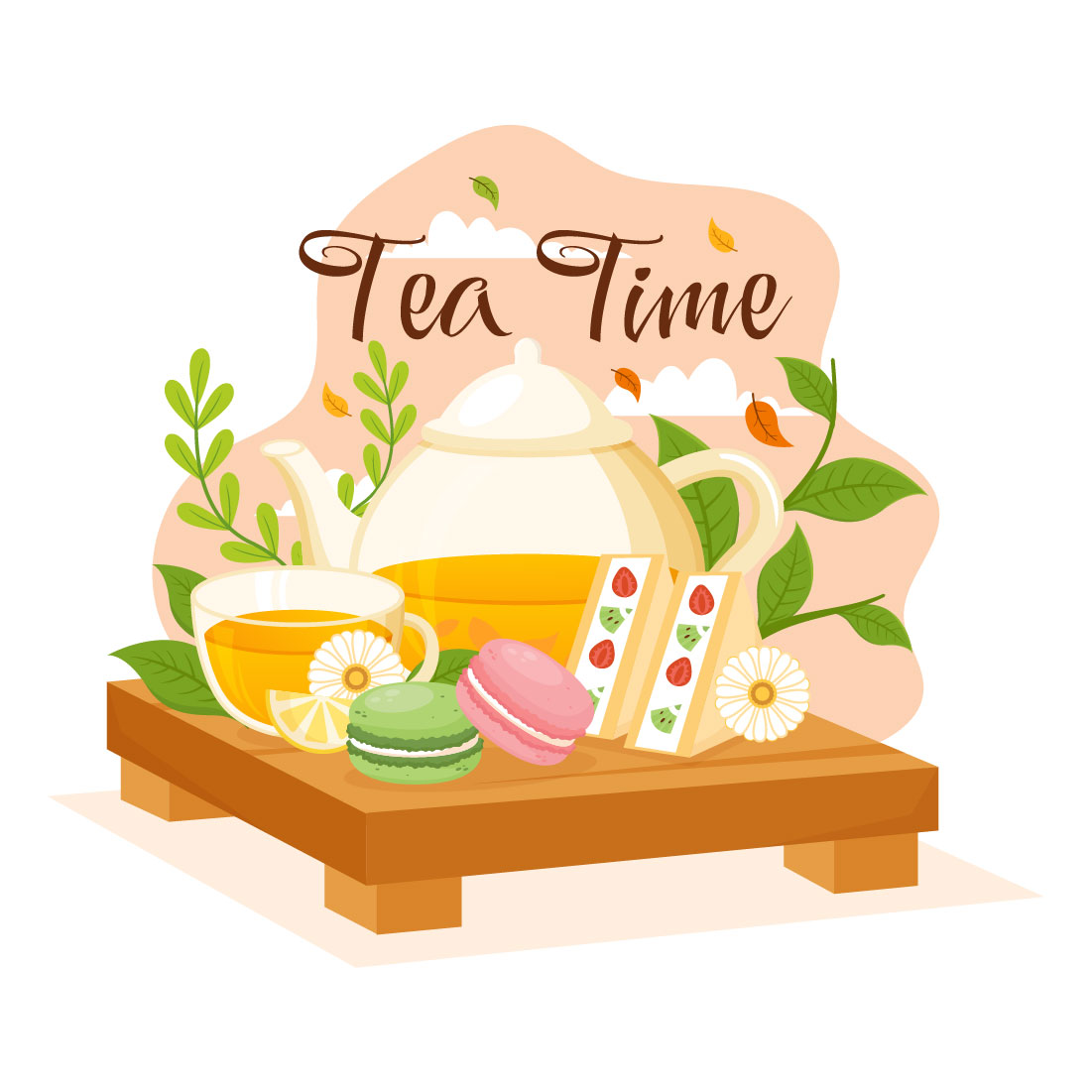 14 Tea Time Vector Illustration cover image.