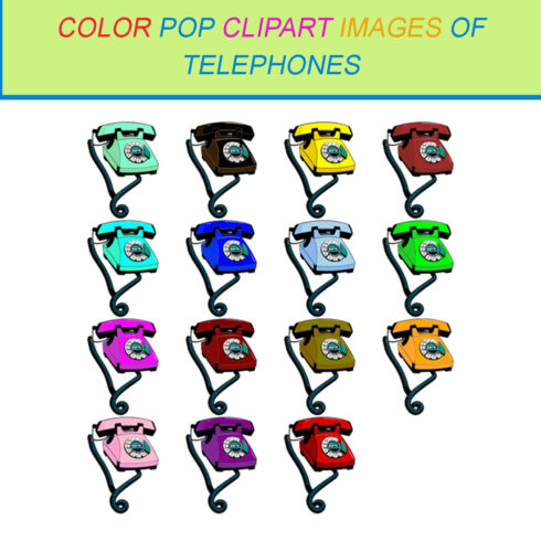 15 COLOR POP CLIPART IMAGES OF TELEPHONES cover image.