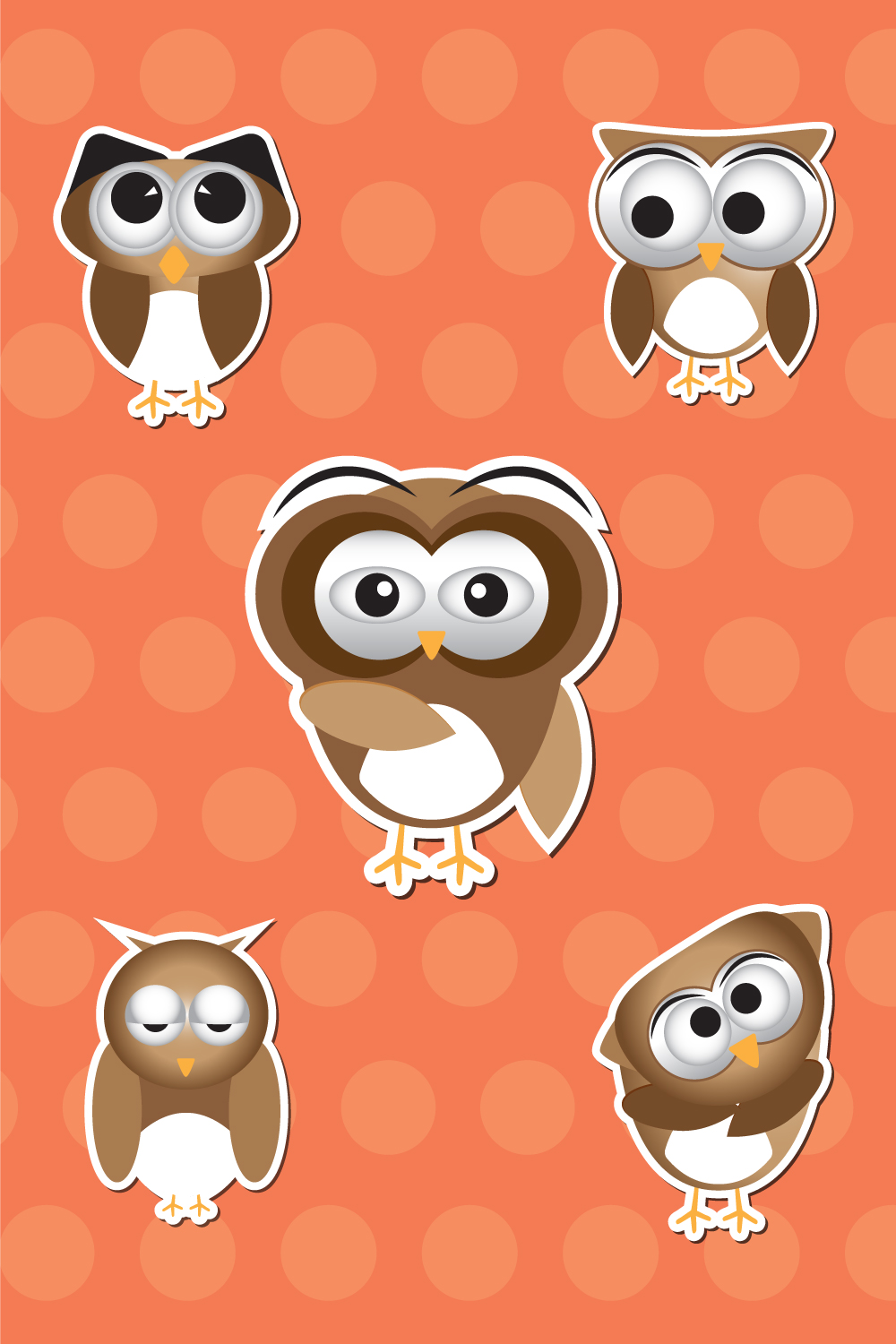 Cartoon Owl Sticker pinterest preview image.