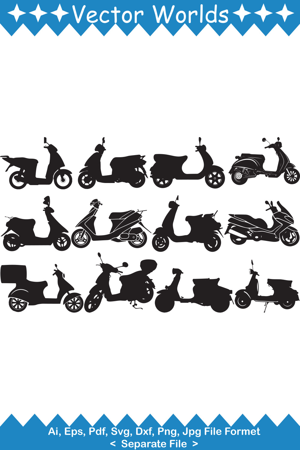 Scooter SVG Vector Design pinterest preview image.