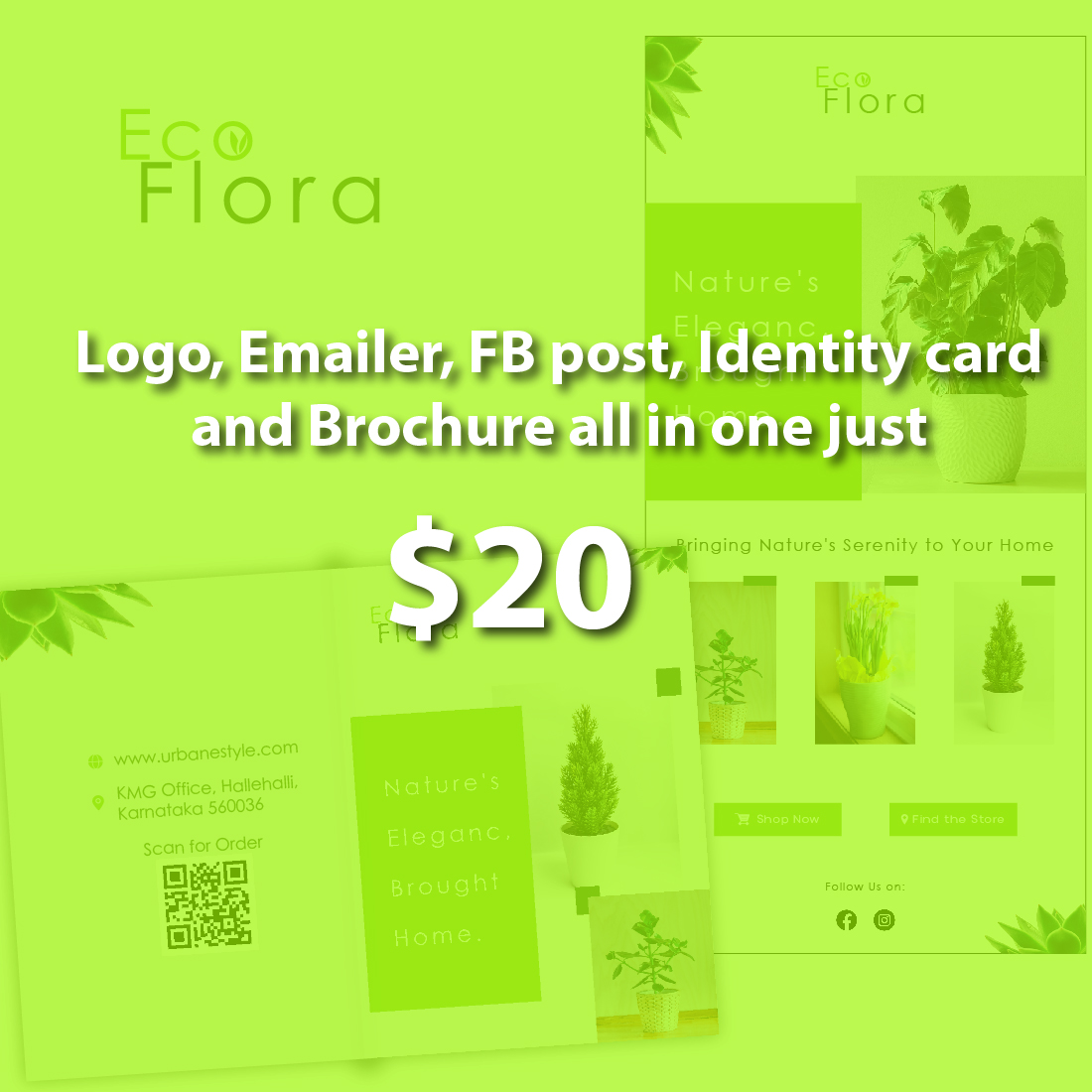 Logo, Emailer, FB post, Identity card and Brochure -only $20 cover image.