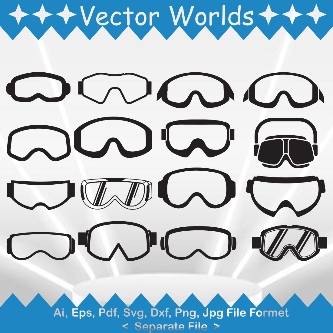 Snow Goggles SVG Vector Design cover image.