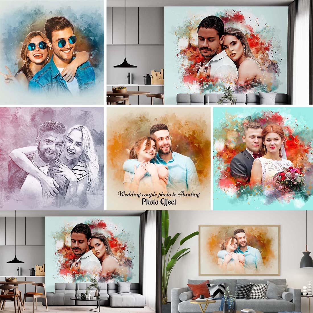 Wedding Couple Painting Effect cover image.