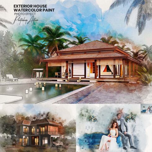 Exterior House Watercolor Painting cover image.