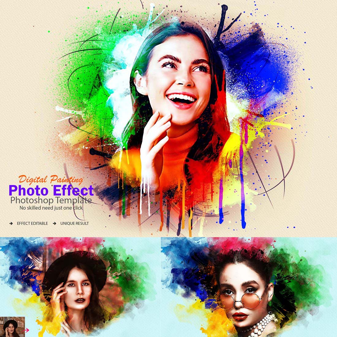 Portrait Painting Photoshop Effect cover image.