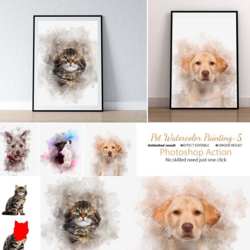 Easy Pet Watercolor Painting Effect cover image.