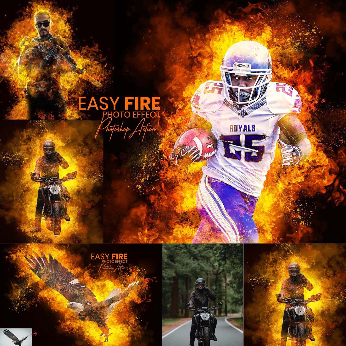 Fire Photo Effect Photoshop Actions cover image.