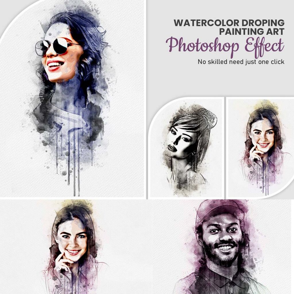 Watercolor Dropping Art Photo Effect - MasterBundles