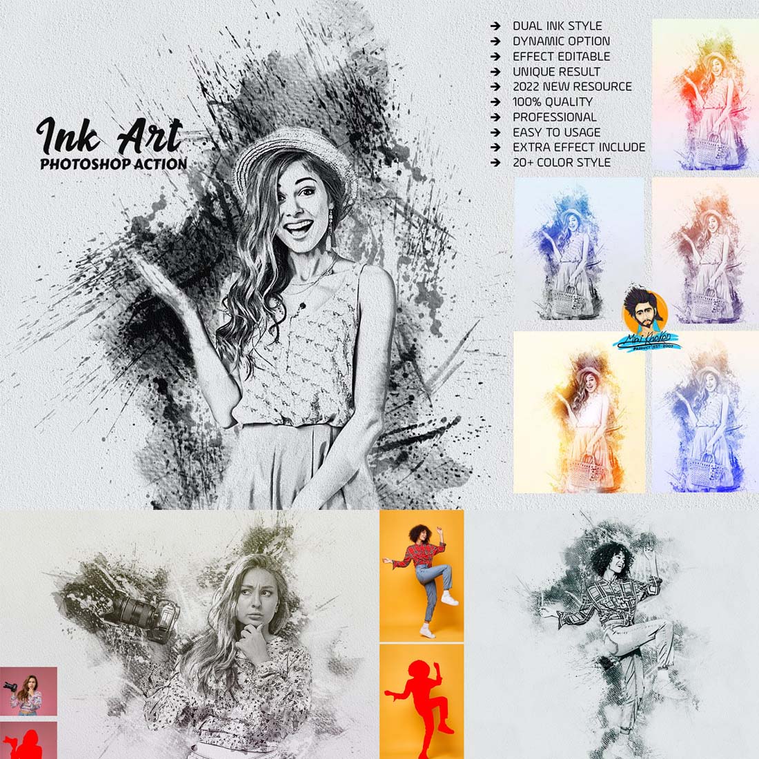 Ink Photoshop Actions cover image.