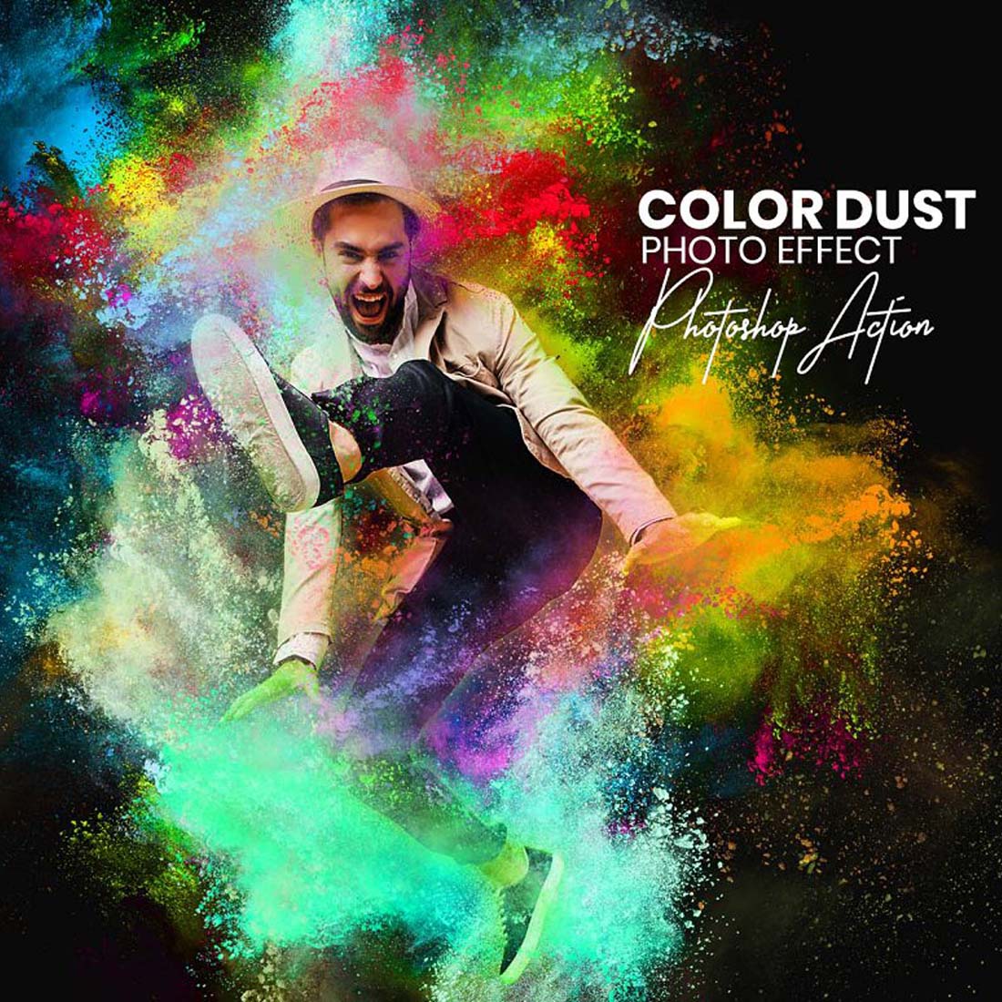 Color Dust Photoshop Actions cover image.