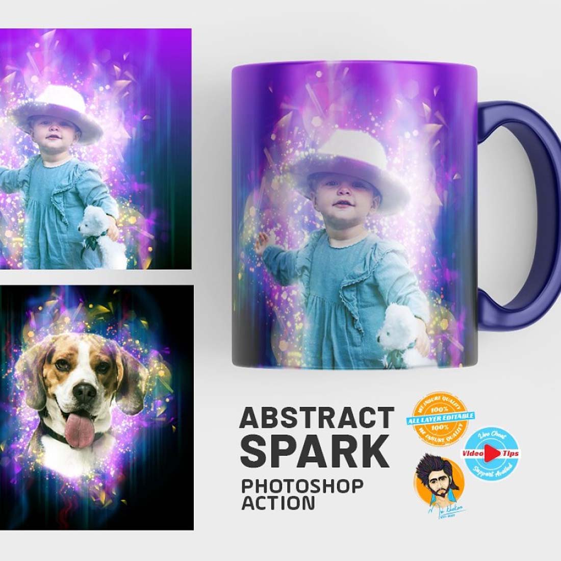 Spark Photoshop Action cover image.