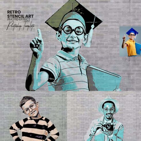 Retro Stencil Art Photo Effect cover image.