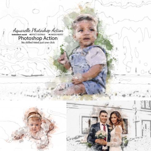 Aquarelle Photoshop Actions cover image.