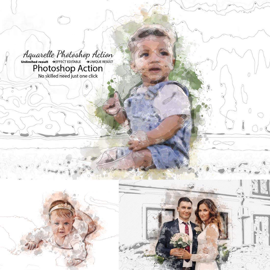 Aquarelle Photoshop Actions cover image.