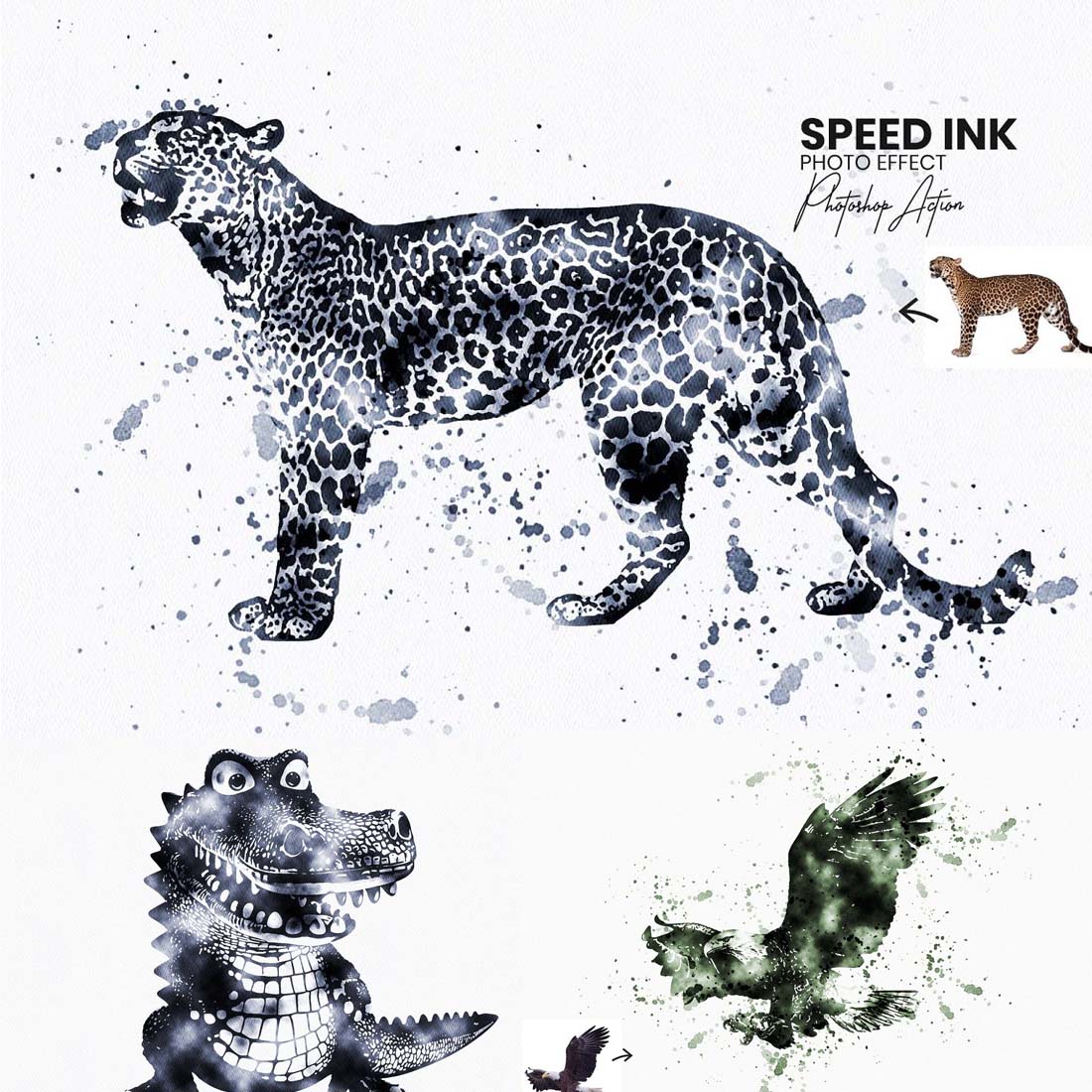 Speed Ink Photoshop Action cover image.