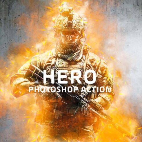 Fire Photo Effect Photoshop Action cover image.