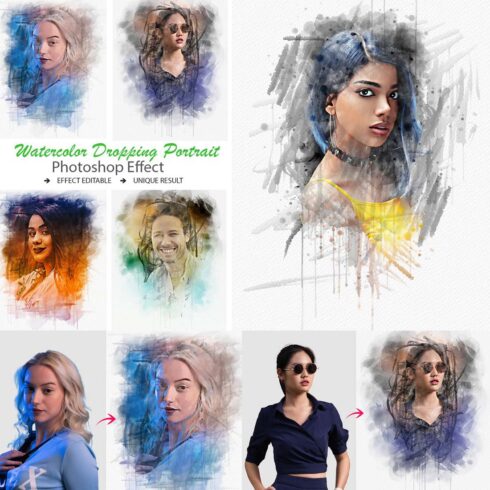 Watercolor Dropping Portrait Effect cover image.