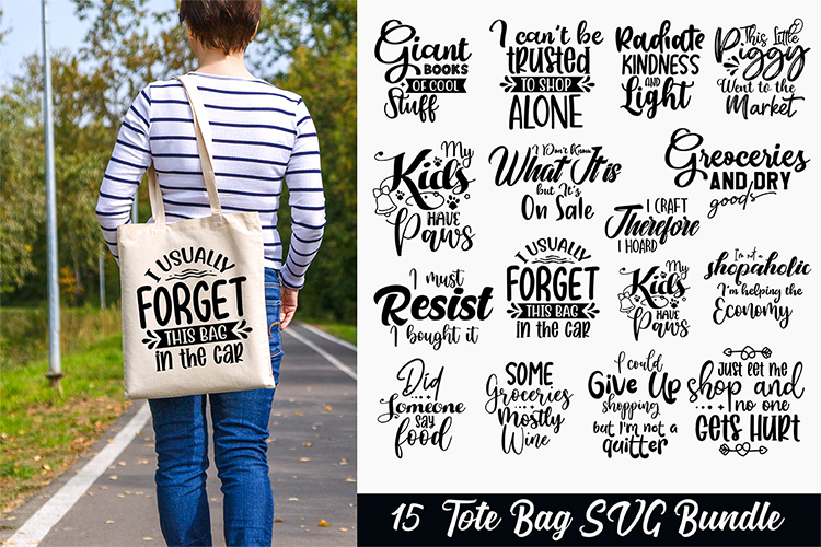 Tote Bag Quotes SVG  Funny Tote Bag SVG Bundle