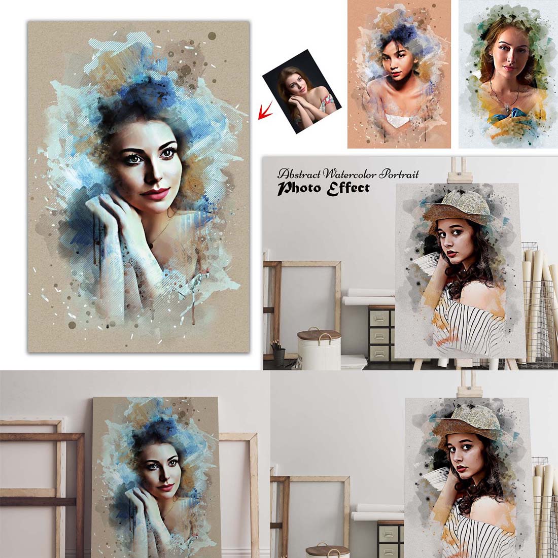 Abstract Watercolor Portrait Effect cover image.