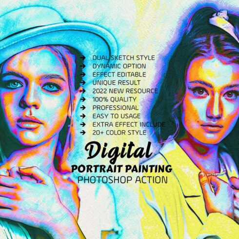 Digital Portrait Painting Effect cover image.