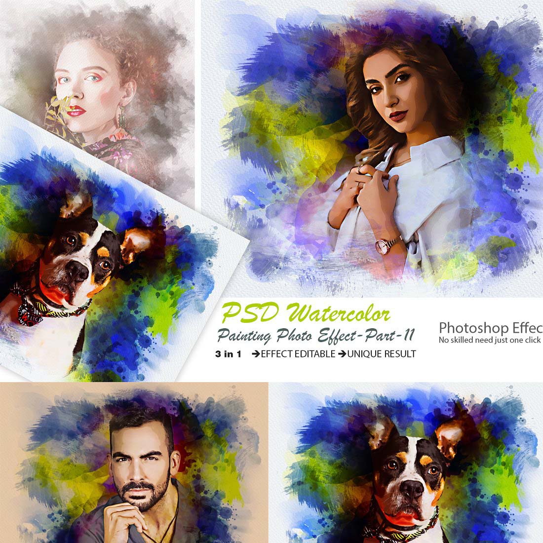 PSD Watercolor Painting Photo Effect cover image.