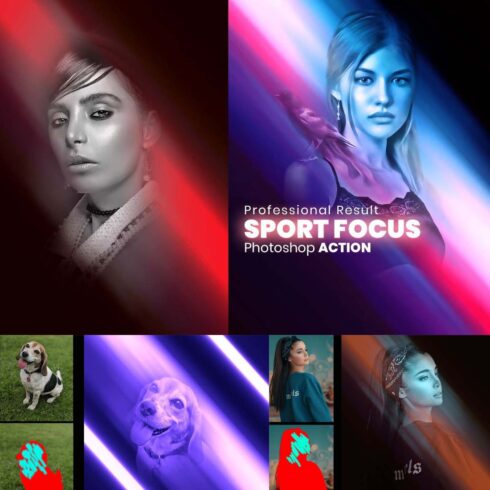 Sport Focus Photoshop Action cover image.