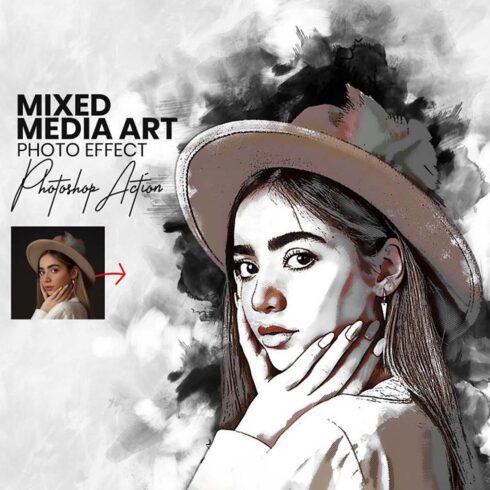 Mixed Media Art Photoshop Actions cover image.