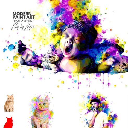 Modern Paint Art Photoshop Actions cover image.