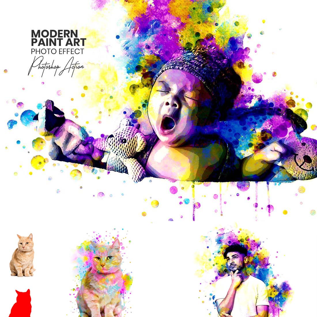 Modern Paint Art Photoshop Actions cover image.