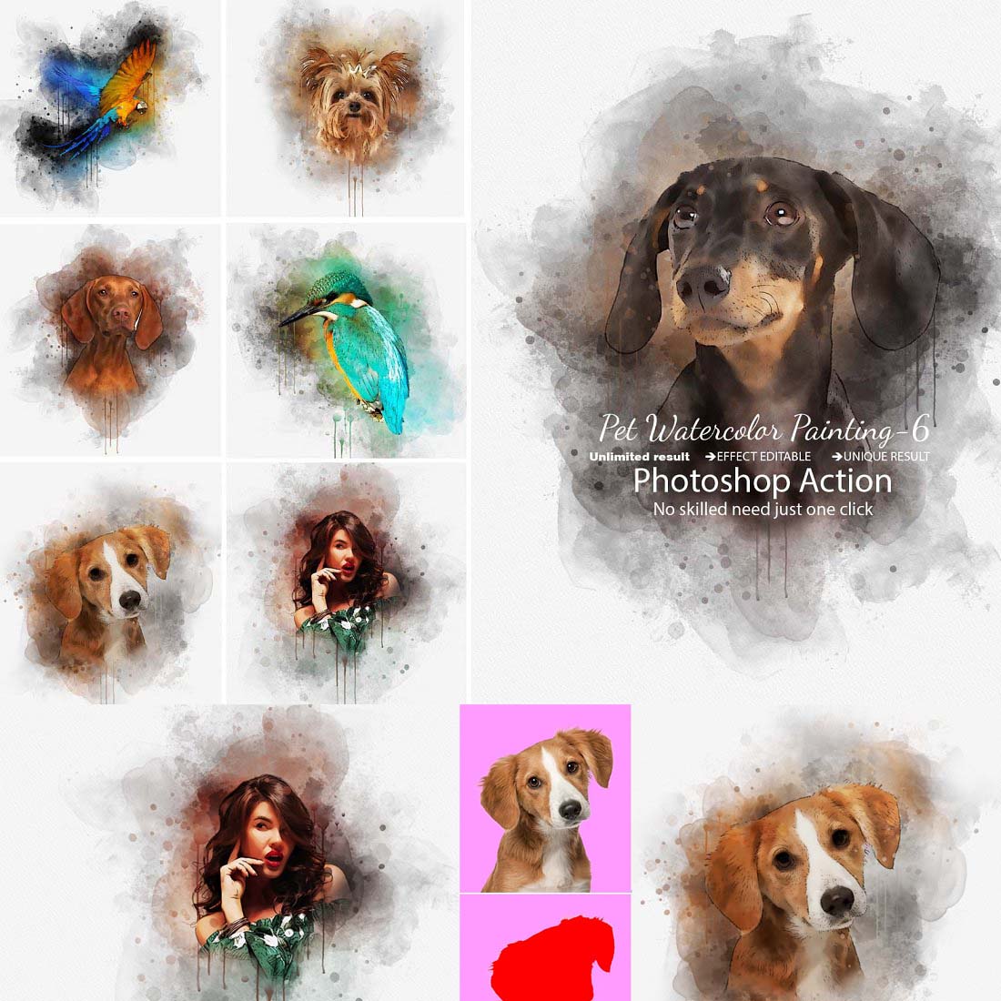 Realistic Pet Watercolor Effect cover image.