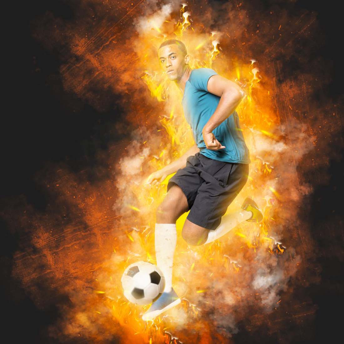 Fire Photo Effect Photoshop Action preview image.