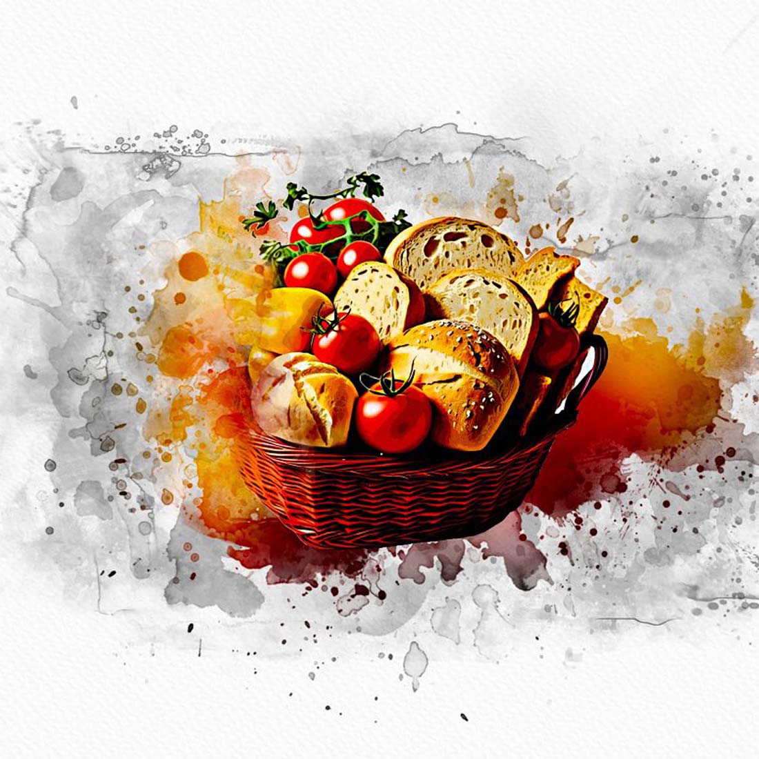 Food Watercolor Painting Effect preview image.