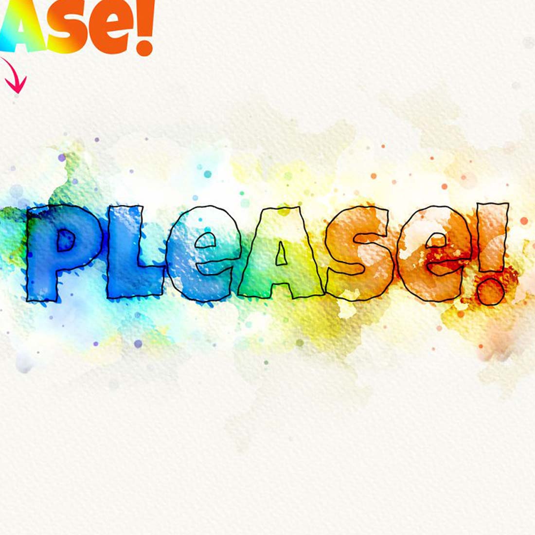 Easily Watercolor Text Effect preview image.