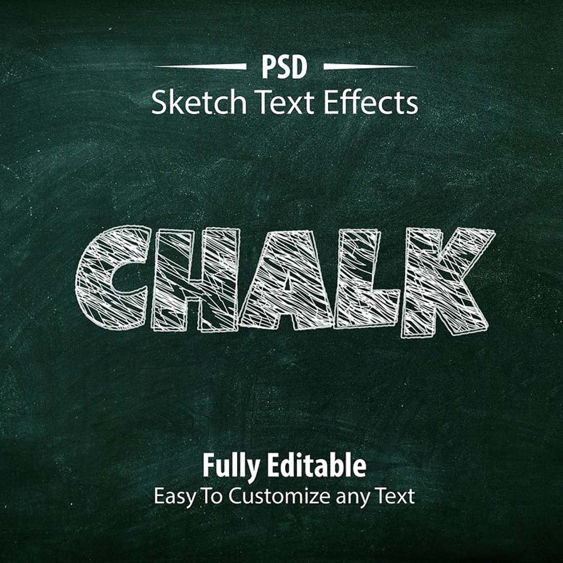 Editable Sketch Text Effect Bundle preview image.