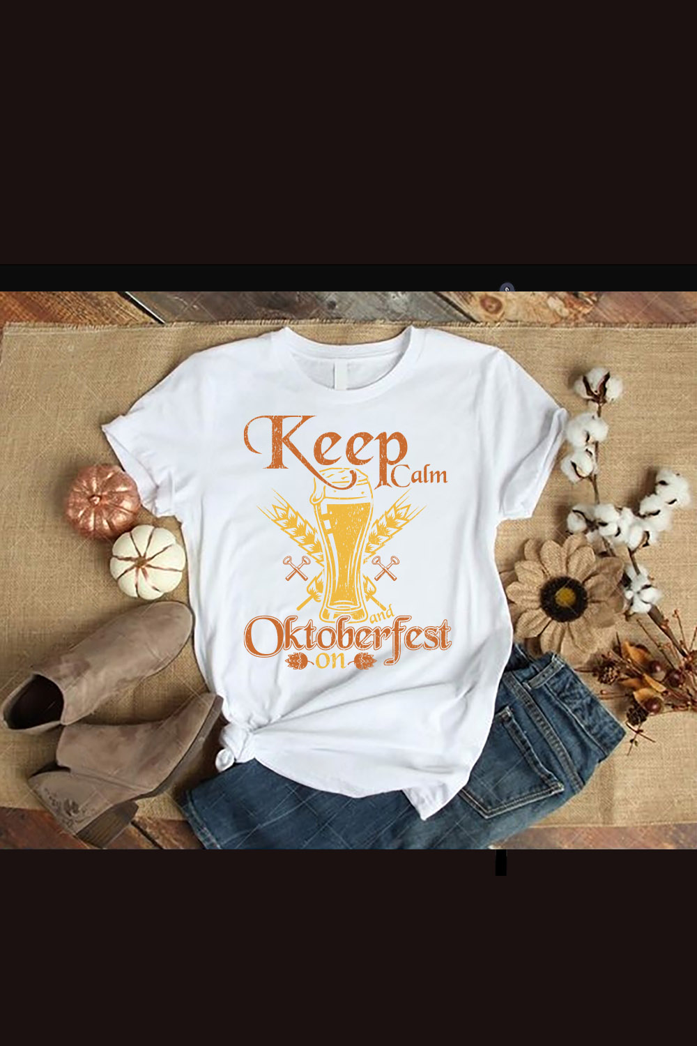Oktoberfest typography t shirt design pinterest preview image.