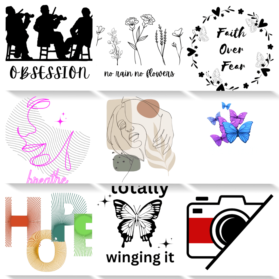 20 Aesthetic Designs for T-shirts preview image.