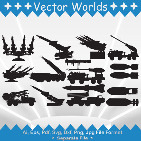 Rocket Launcher Missile SVG Vector Design cover image.