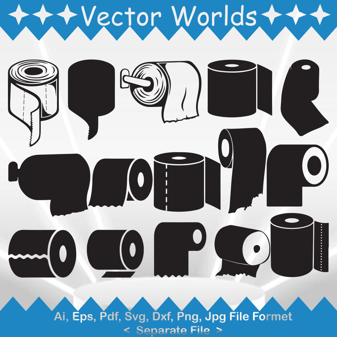 Toilet Paper SVG Vector Design preview image.