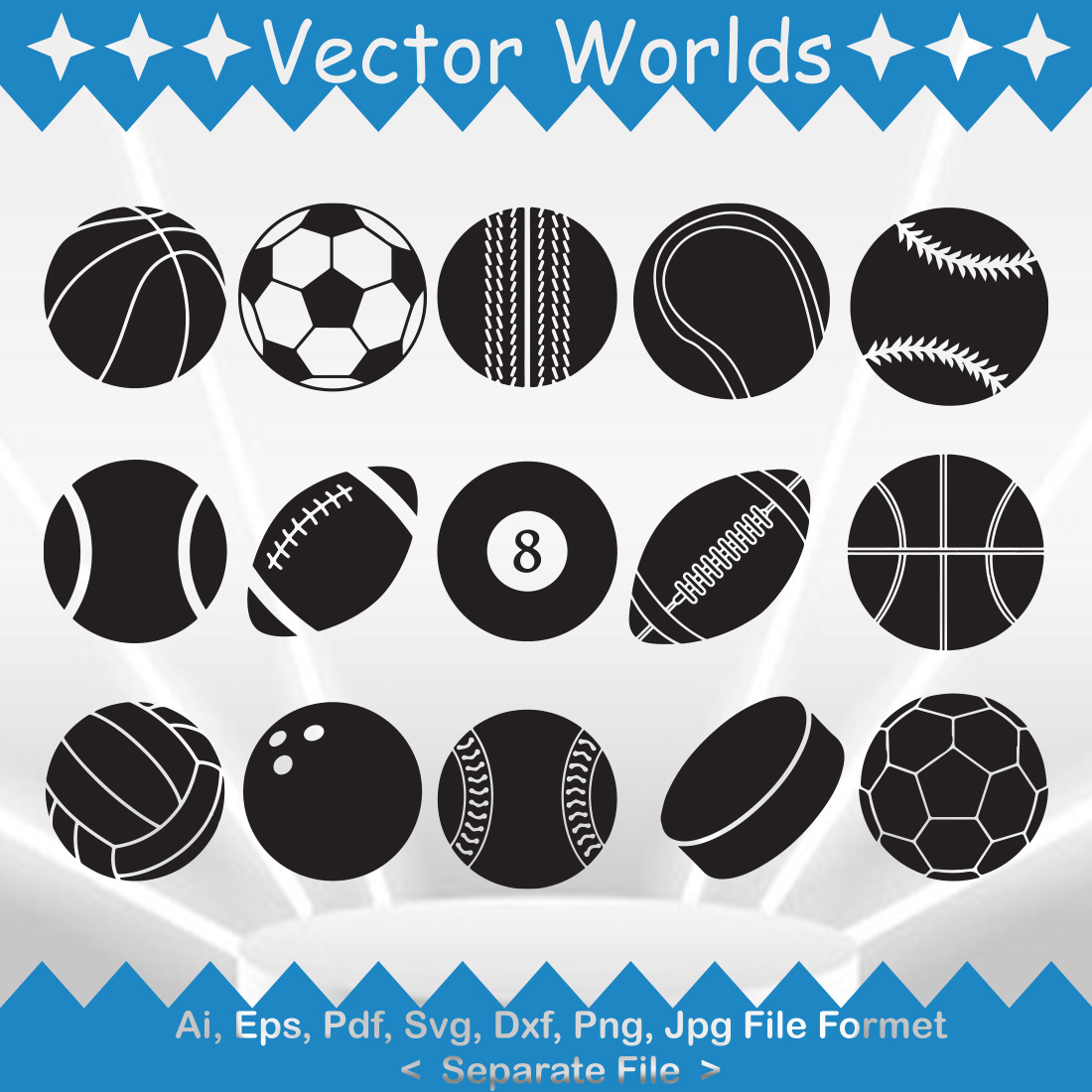 Sports Ball SVG Vector Design preview image.