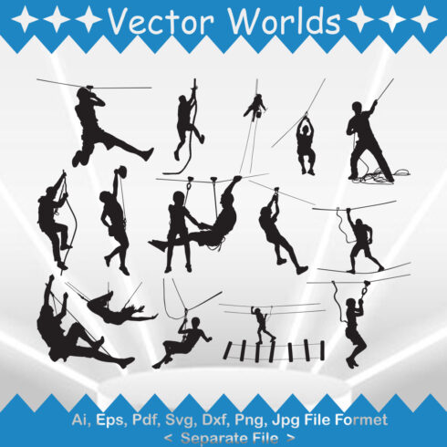 Rescue climber crew with rope SVG Vector Design cover image.