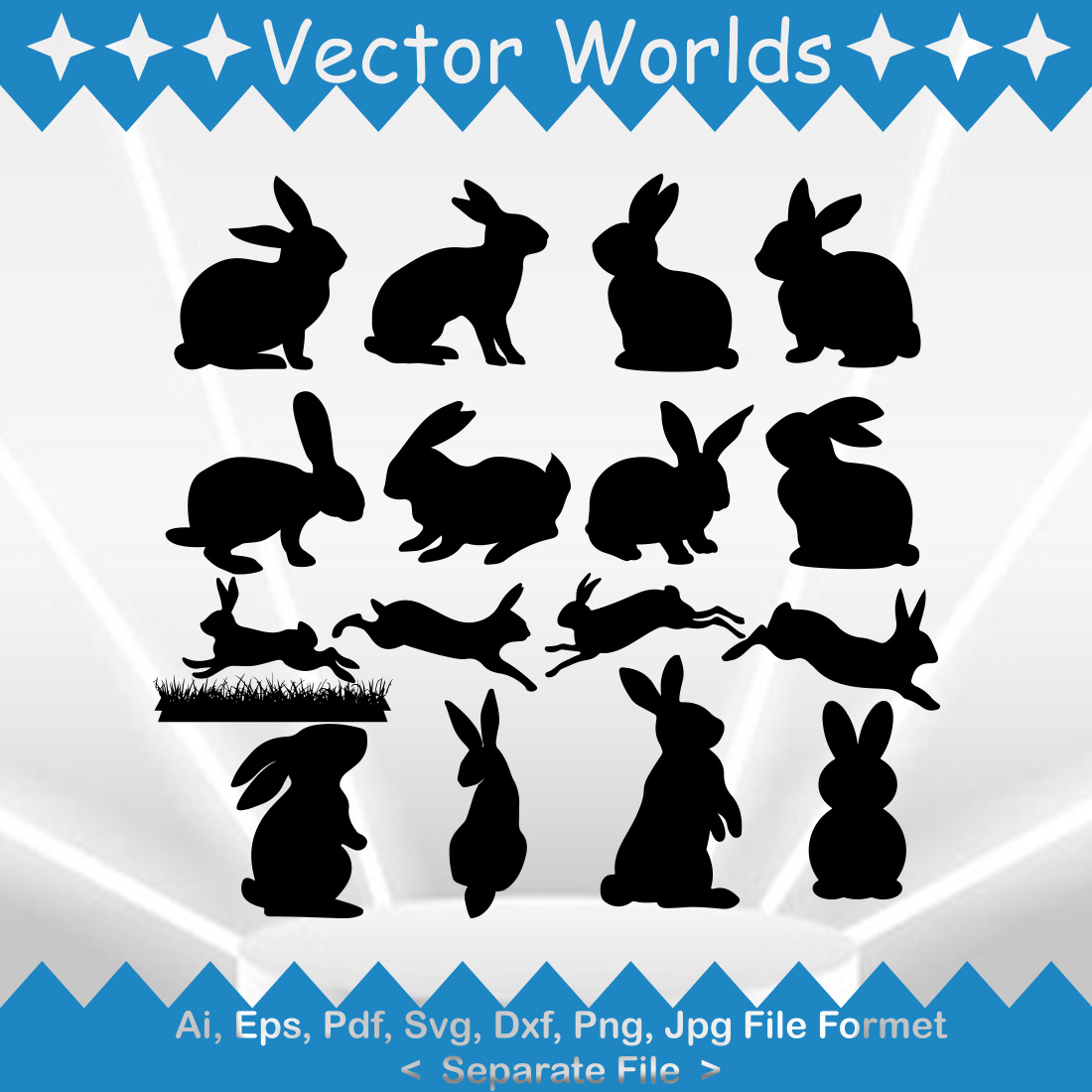 Rabbit SVG Vector Design preview image.