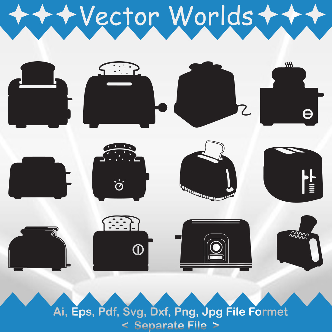 Toaster SVG Vector Design preview image.