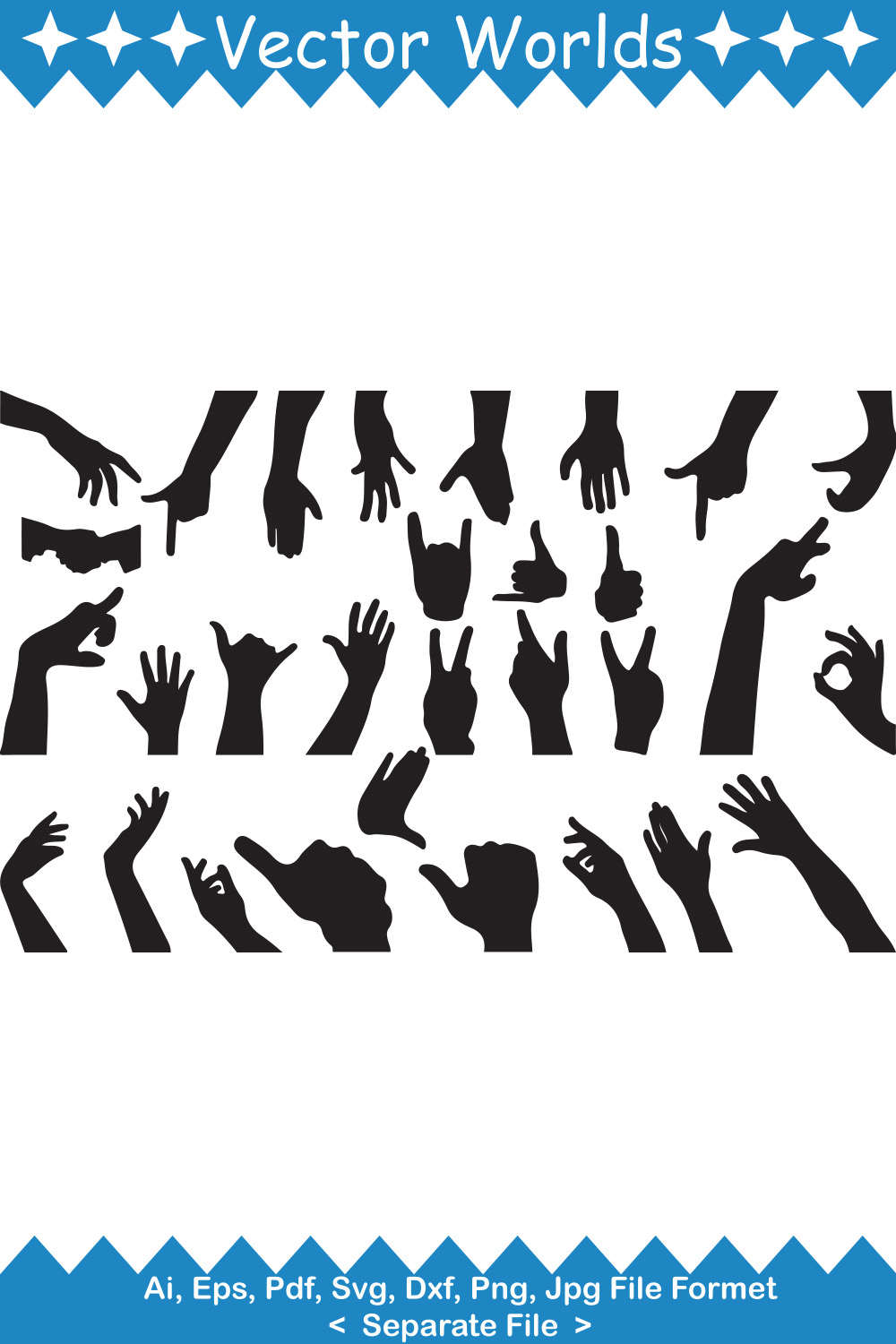 Rock Paper Scissors SVG Vector Design pinterest preview image.