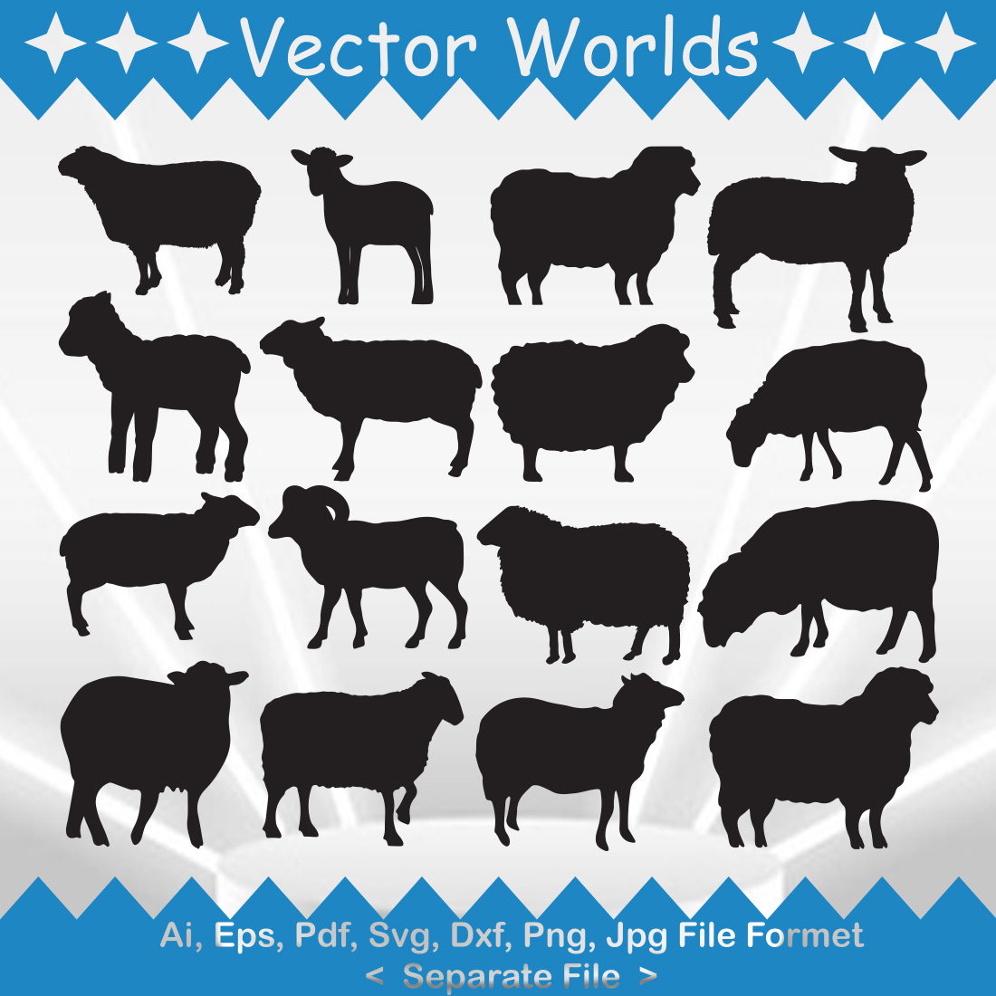 Sheep SVG Vector Design preview image.